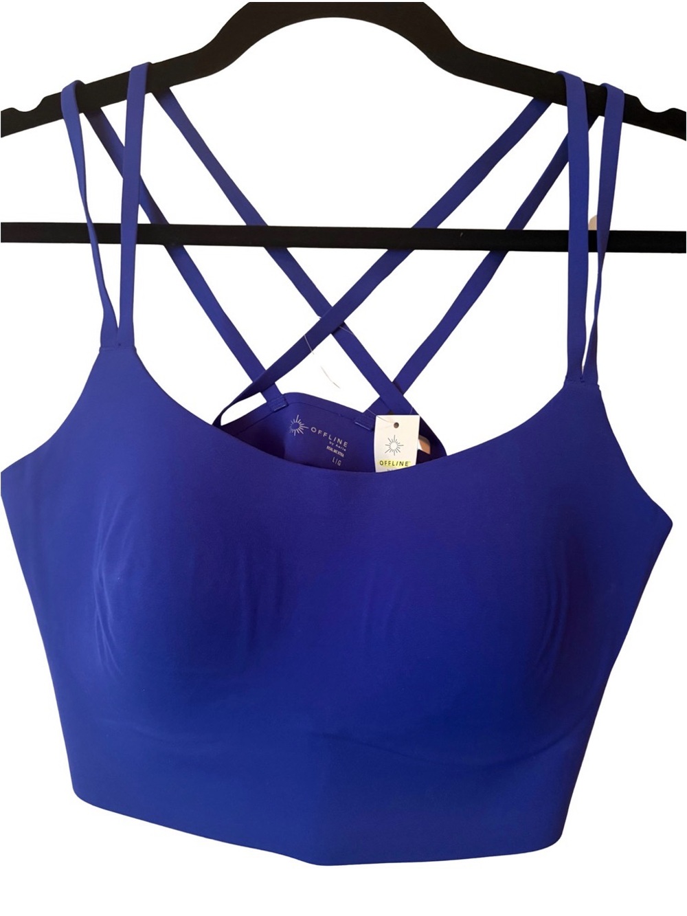 AERIE- Women's Strappy Back Seamless Bralette - Royal Blue
